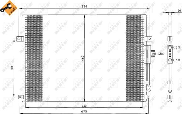 NRF 35275 - Конденсатор кондиционера autosila-amz.com