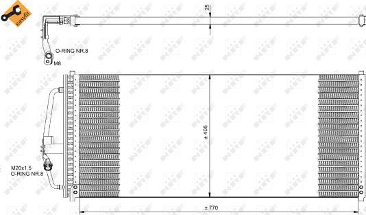 NRF 35277 - Радиатор кондиционера OPEL Sintra 2.2 97- autosila-amz.com