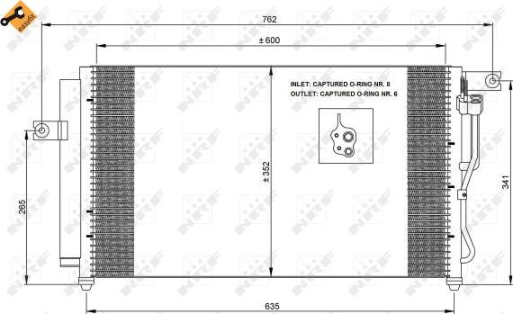 NRF  35798 - Конденсатор кондиционера autosila-amz.com