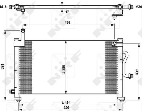 NRF  35765 - Конденсатор кондиционера autosila-amz.com