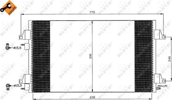 NRF 35760 - Конденсатор кондиционера autosila-amz.com