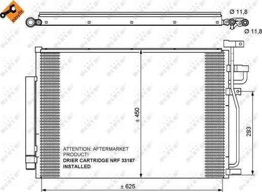 NRF  35775 - Конденсатор кондиционера autosila-amz.com