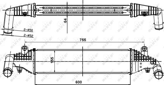 NRF 30364 - Интеркулер, теплообменник турбины autosila-amz.com