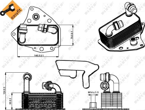 NRF 31343 - Масляный радиатор, двигательное масло autosila-amz.com