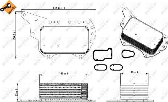 NRF 31337 - Масляный радиатор, двигательное масло autosila-amz.com