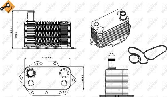 NRF 31281 - Масляный радиатор, двигательное масло autosila-amz.com