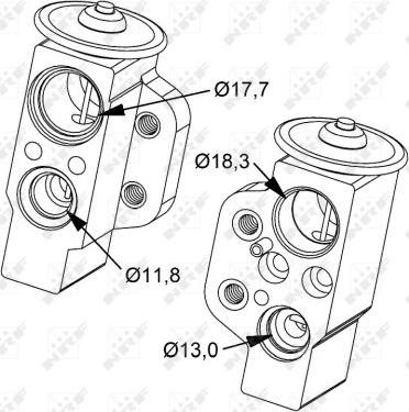 NRF 38476 - Расширительный клапан кондиционера PORSCHE CAYENNE VW TOUAREG 2.5D-6.0 09.02-09.10 autosila-amz.com