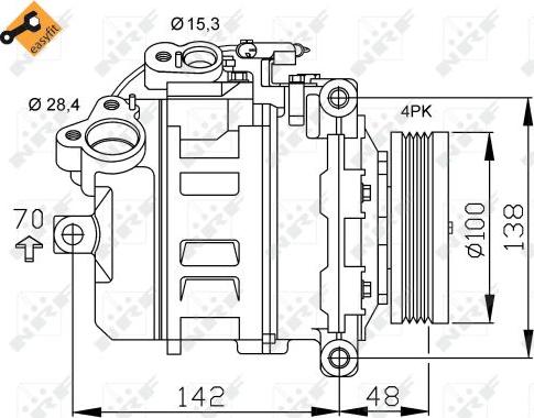 NRF 32433 - 32433_компрессор кондиционера! BMW E60 M57/N52 03> autosila-amz.com