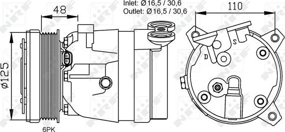 NRF 32022 - Компрессор кондиционера autosila-amz.com