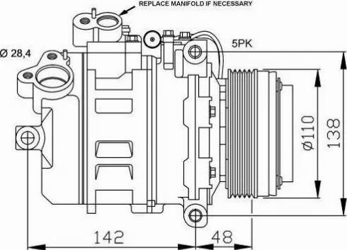 NRF 32123G - Компрессор кондиционера BMW 5 2.0 96- autosila-amz.com