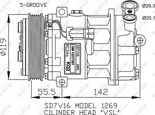 NRF 32818G - компрессор кондиционера Opel Signum/Vectra C/Mk 1.6-2.2 03> autosila-amz.com