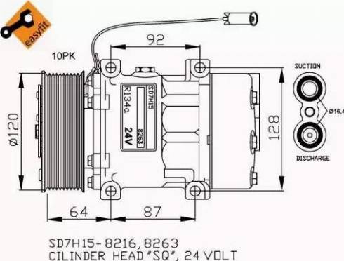 NRF 32709G - Компрессор кондиционера RENAULT Midlum 00-/ VOLVO FL2 autosila-amz.com