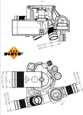 NRF 725045 - Термостат системы охлаждения (89 C, в корпусе) NISSAN QASHQAI I, X-TRAIL, X-TRAIL II RENAULT ESPACE autosila-amz.com