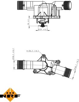 NRF 725050 - Термостат охлаждающей жидкости / корпус autosila-amz.com