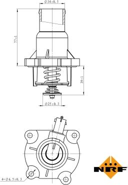 NRF 725030 - Термостат системы охлаждения (105 C) ALFA ROMEO 159 CHEVROLET AVEO, AVEO / KALOS, CRUZE, ORLANDO, TR autosila-amz.com