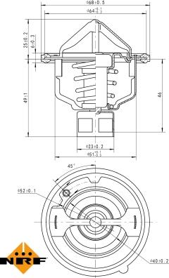 NRF 725142 - Термостат охлаждающей жидкости / корпус autosila-amz.com