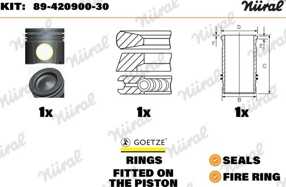 Nüral 89-420900-30 - Ремонтный комплект, поршень / гильза цилиндра autosila-amz.com