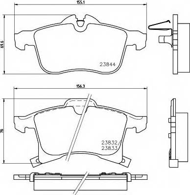 Opel 93192578 - Тормозные колодки, дисковые, комплект autosila-amz.com