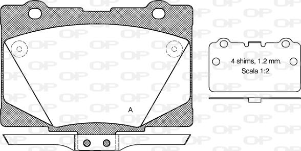 Open Parts BPA1422.02 - Тормозные колодки, дисковые, комплект autosila-amz.com