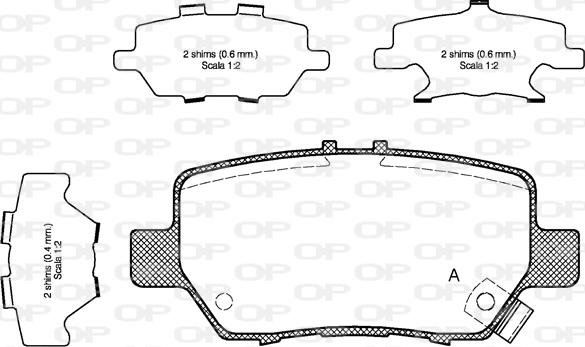 Open Parts BPA1168.02 - Тормозные колодки, дисковые, комплект autosila-amz.com