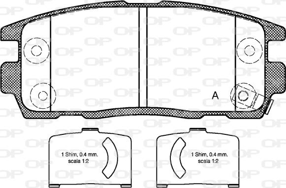 Open Parts BPA1260.12 - Тормозные колодки, дисковые, комплект autosila-amz.com