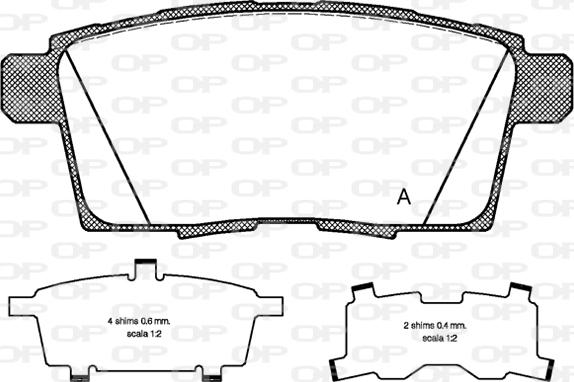 Open Parts BPA1268.00 - Тормозные колодки, дисковые, комплект autosila-amz.com