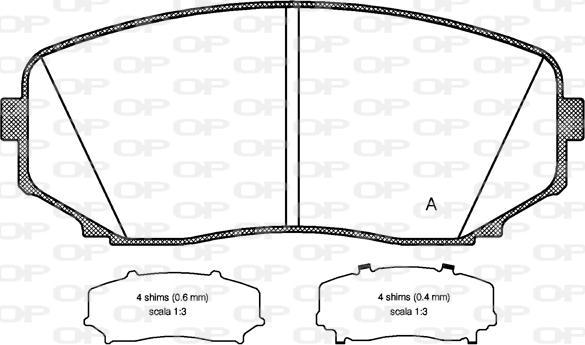 Open Parts BPA1267.02 - Тормозные колодки, дисковые, комплект autosila-amz.com