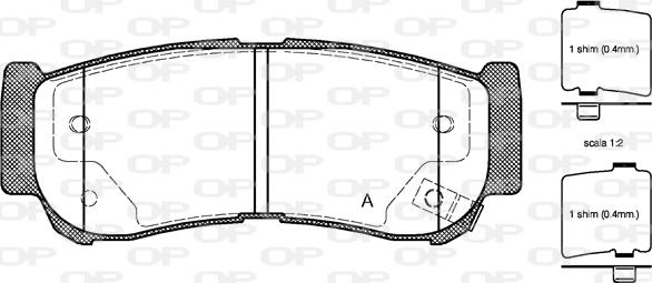 Open Parts BPA1239.02 - Тормозные колодки, дисковые, комплект autosila-amz.com