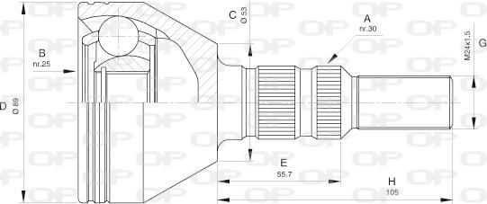 Open Parts CVJ5440.10 - Шарнирный комплект, ШРУС, приводной вал autosila-amz.com