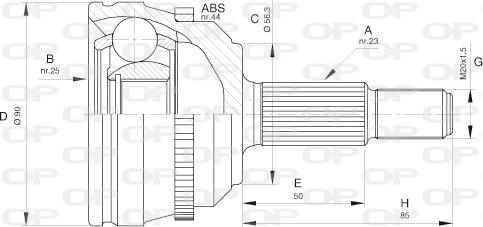 Open Parts CVJ5441.10 - Шарнирный комплект, ШРУС, приводной вал autosila-amz.com
