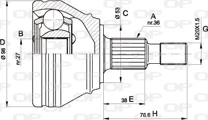 Open Parts CVJ5442.10 - Шарнирный комплект, ШРУС, приводной вал autosila-amz.com