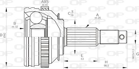Open Parts CVJ5447.10 - Шарнирный комплект, ШРУС, приводной вал autosila-amz.com