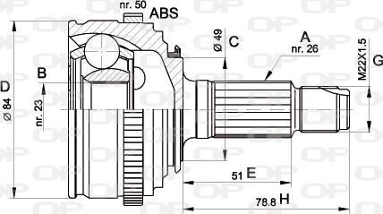 Open Parts CVJ5467.10 - Шарнирный комплект, ШРУС, приводной вал autosila-amz.com