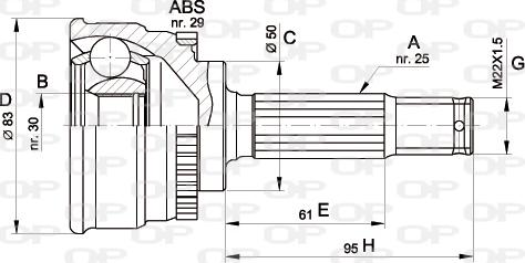 Open Parts CVJ5484.10 - Шарнирный комплект, ШРУС, приводной вал autosila-amz.com