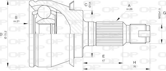 Open Parts CVJ5488.10 - Шарнирный комплект, ШРУС, приводной вал autosila-amz.com