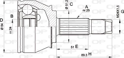 Open Parts CVJ5439.10 - Шарнирный комплект, ШРУС, приводной вал autosila-amz.com