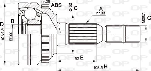 Open Parts CVJ5432.10 - Шарнирный комплект, ШРУС, приводной вал autosila-amz.com