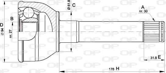 Open Parts CVJ5429.10 - Шарнирный комплект, ШРУС, приводной вал autosila-amz.com