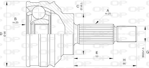 Open Parts CVJ5599.10 - Шарнирный комплект, ШРУС, приводной вал autosila-amz.com