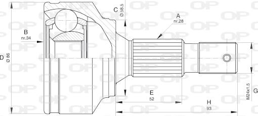 Open Parts CVJ5594.10 - Шарнирный комплект, ШРУС, приводной вал autosila-amz.com