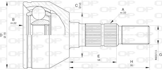 Open Parts CVJ5598.10 - Шарнирный комплект, ШРУС, приводной вал autosila-amz.com