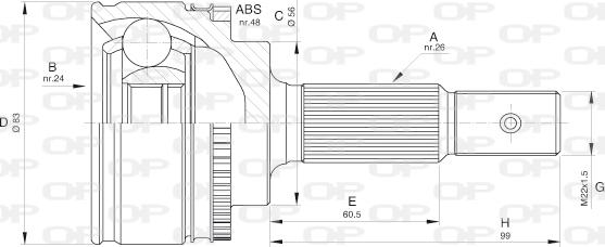Open Parts CVJ5544.10 - Шарнирный комплект, ШРУС, приводной вал autosila-amz.com
