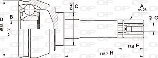 Open Parts CVJ5569.10 - Шарнирный комплект, ШРУС, приводной вал autosila-amz.com