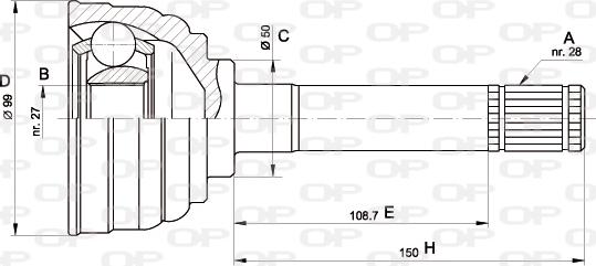 Open Parts CVJ5564.10 - Шарнирный комплект, ШРУС, приводной вал autosila-amz.com