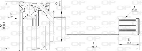Open Parts CVJ5560.10 - Шарнирный комплект, ШРУС, приводной вал autosila-amz.com