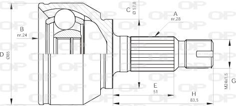 Open Parts CVJ5567.10 - Шарнирный комплект, ШРУС, приводной вал autosila-amz.com