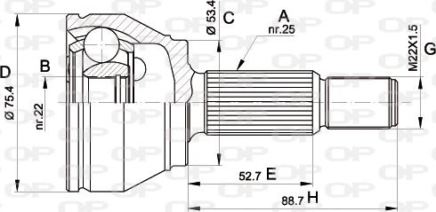 Open Parts CVJ5515.10 - Шарнирный комплект, ШРУС, приводной вал autosila-amz.com