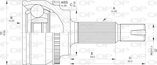 Open Parts CVJ5588.10 - Шарнирный комплект, ШРУС, приводной вал autosila-amz.com