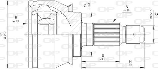 Open Parts CVJ5528.10 - Шарнирный комплект, ШРУС, приводной вал autosila-amz.com