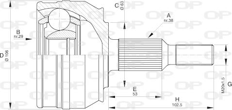 Open Parts CVJ5579.10 - Шарнирный комплект, ШРУС, приводной вал autosila-amz.com